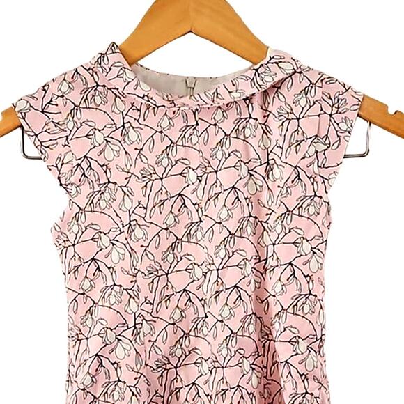 Excellent Mini Donna Collection Girls Pink Floral A-Line Dress w/ Tie Waist Sz 8 - Picture 4 of 5